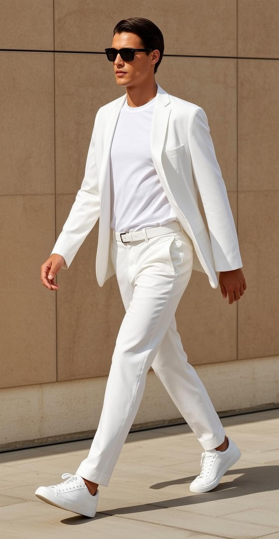 White Suit Urban Walk
