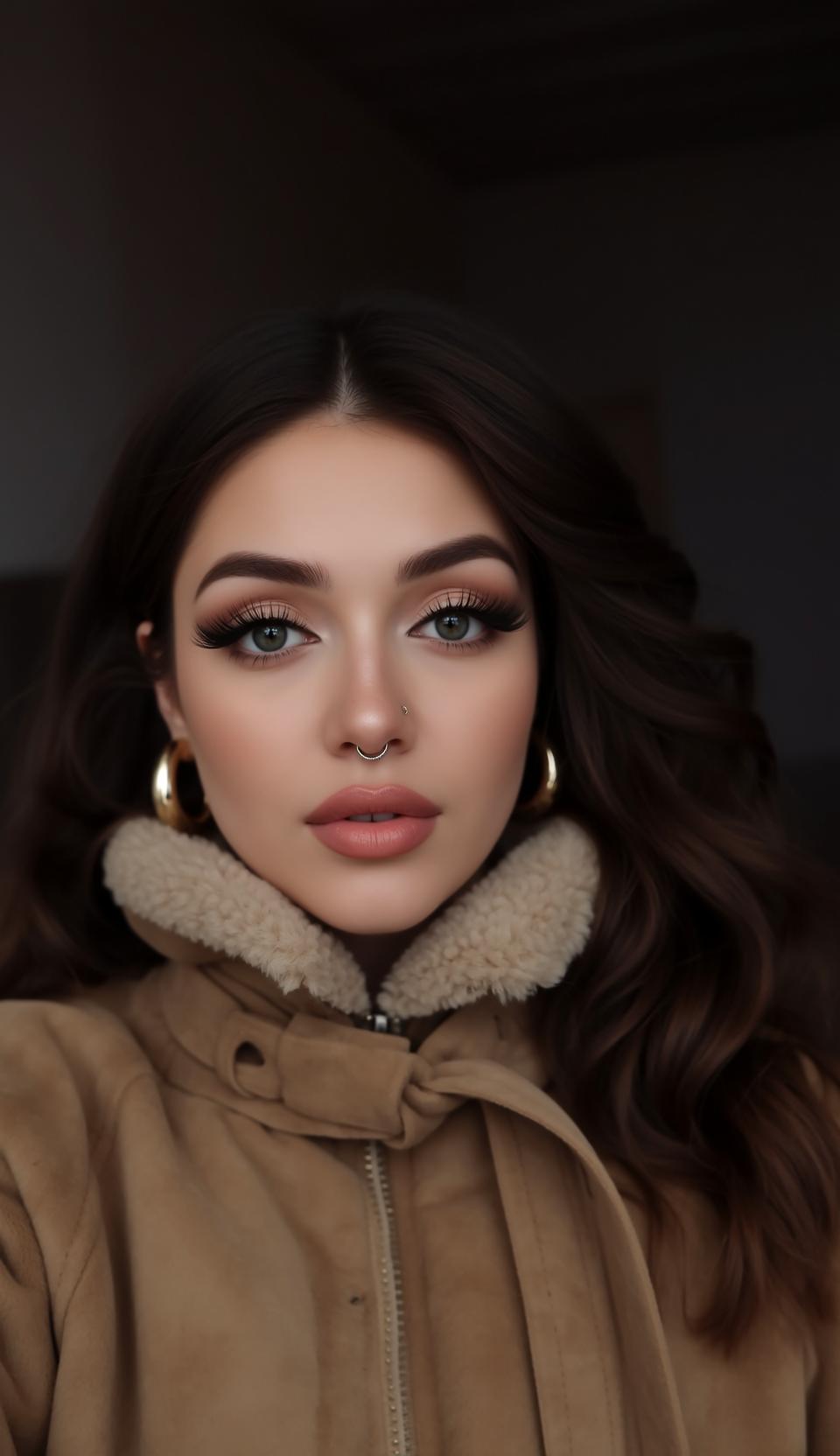 Shearling Collar Fashion Portrait