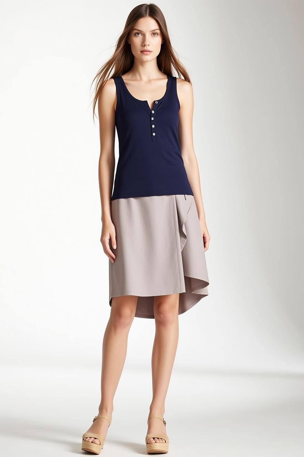 Navy Tank Grey Skirt Studio