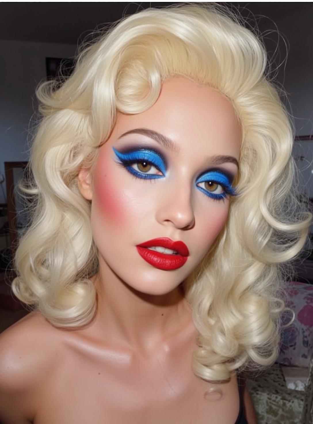 Halloween Makeup Young Blonde Curly Retro Fair