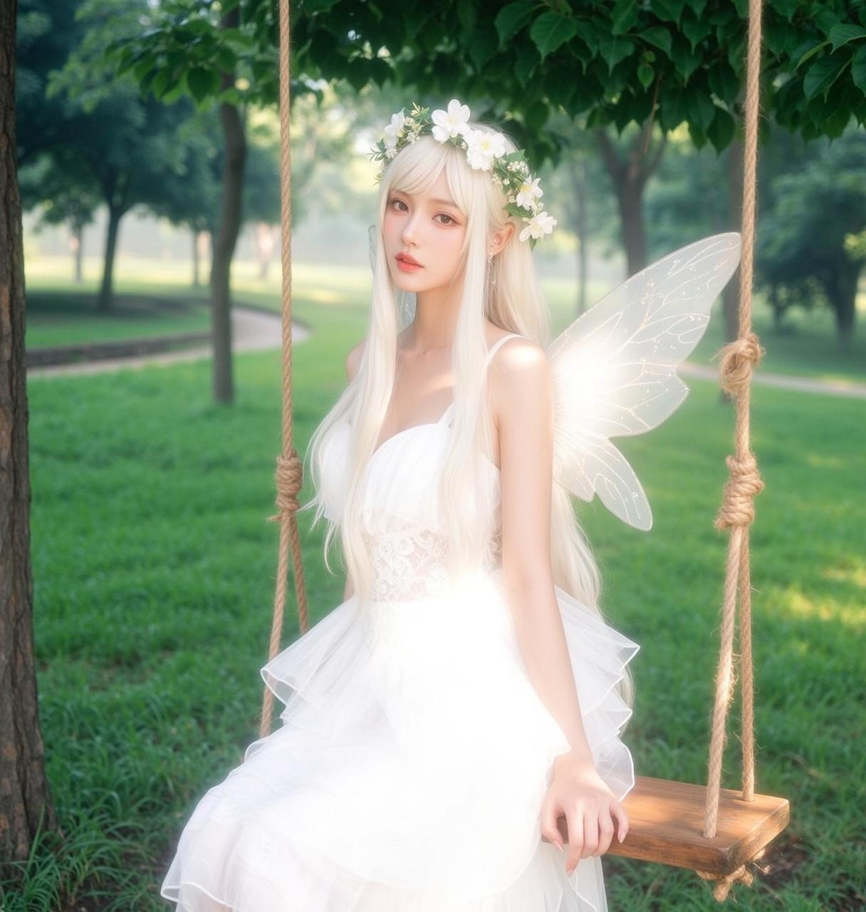 White Lace Bodice Spaghetti Outdoors