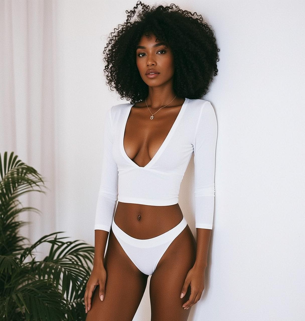 Creative Beautiful Large Afro Dark Brown White reference photo