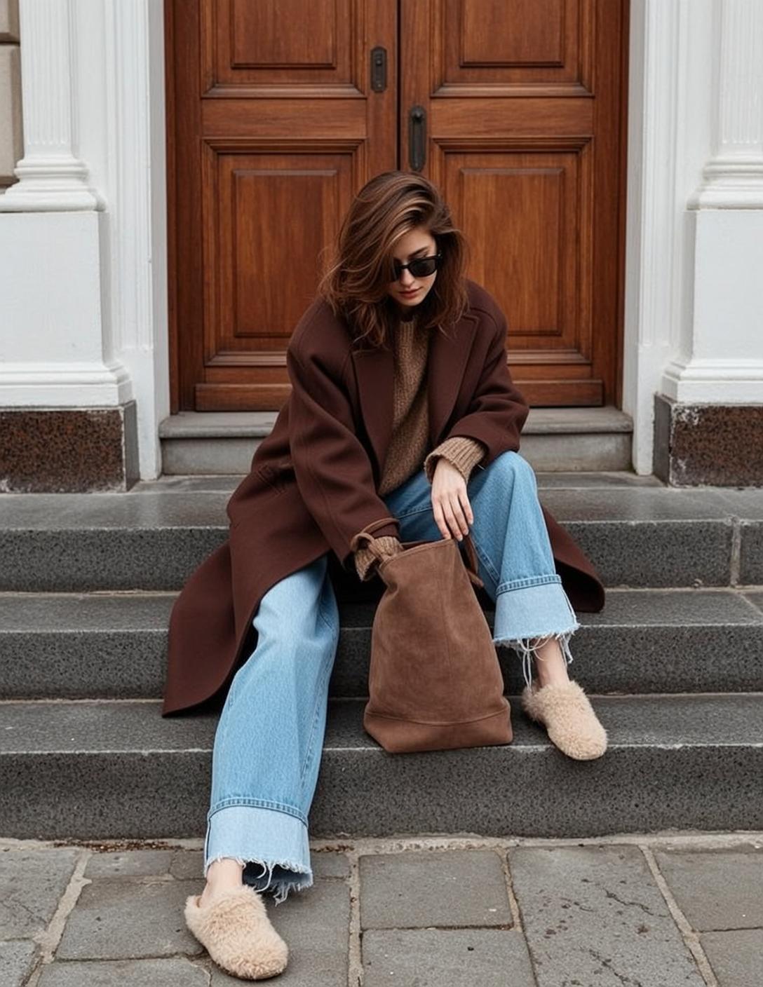 Brown Coat Stone Steps