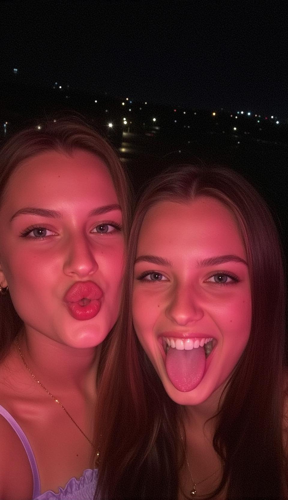 Explore Two Young Women Are Captured Close-up