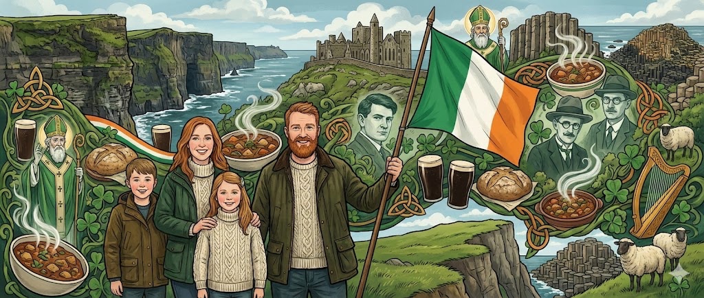 Irish Family Cliff Edge St Patrick Flag