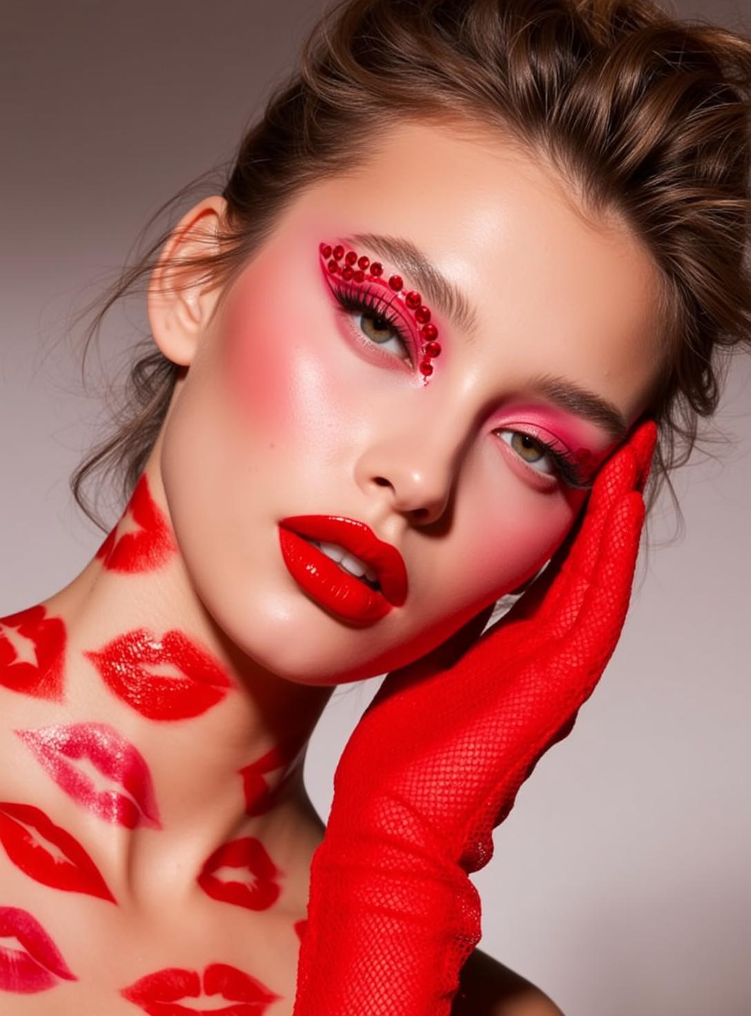 Makeup Posed Her Head Tilted Slightly Right