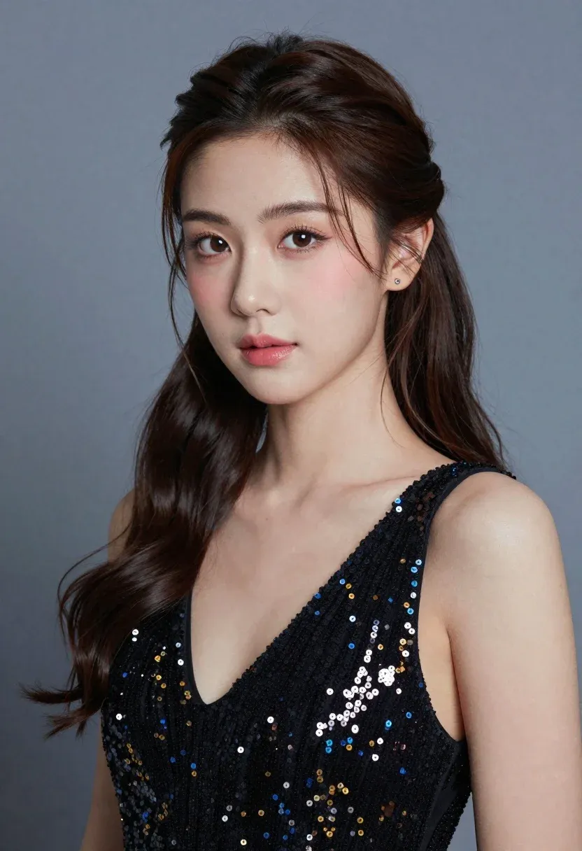 Makeup And Earrings In Studio Portrait