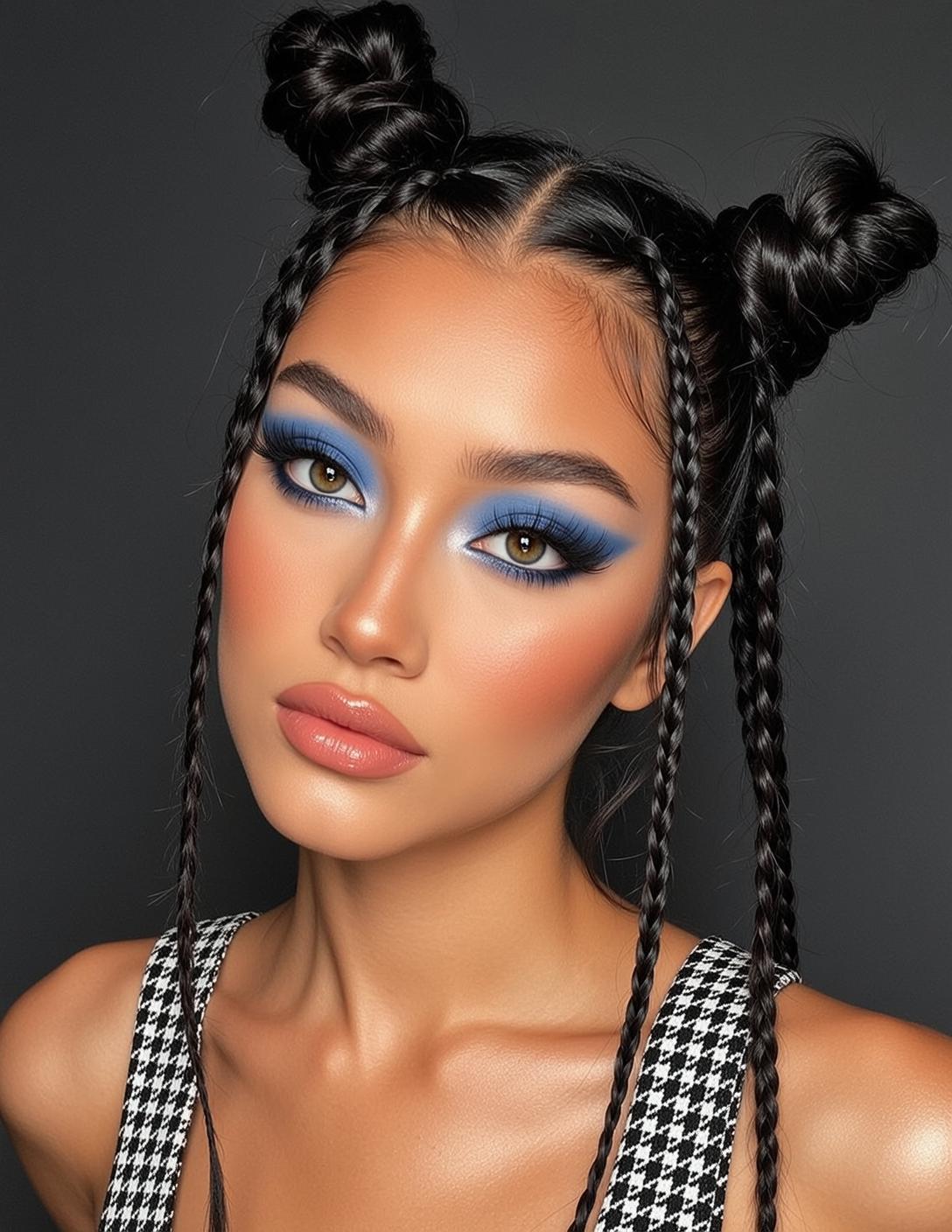 Makeup Photorealistic Young Dark Hair Styled Two