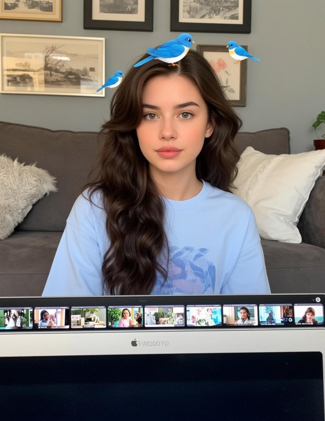 Blue Sweatshirt Living Room reference photo