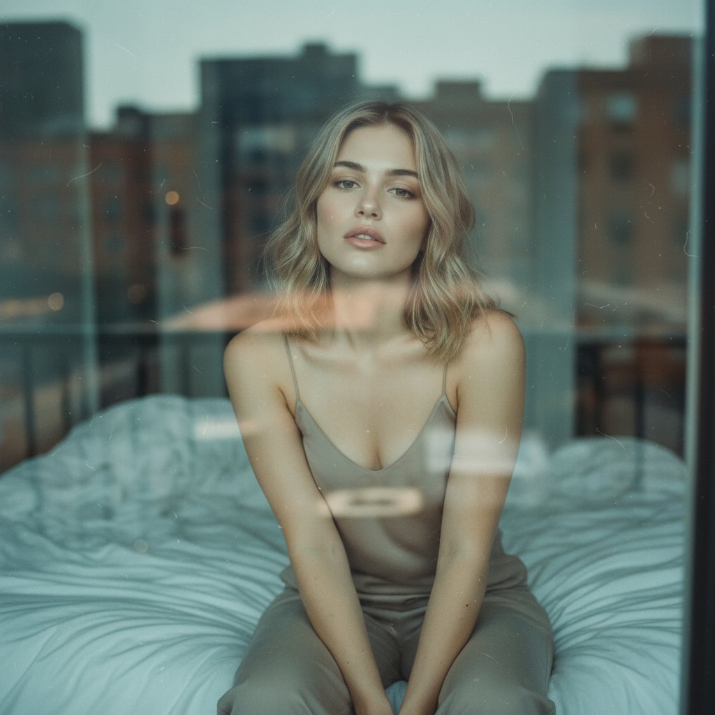 Raw urban portrait featuring muted tones and natural editing.