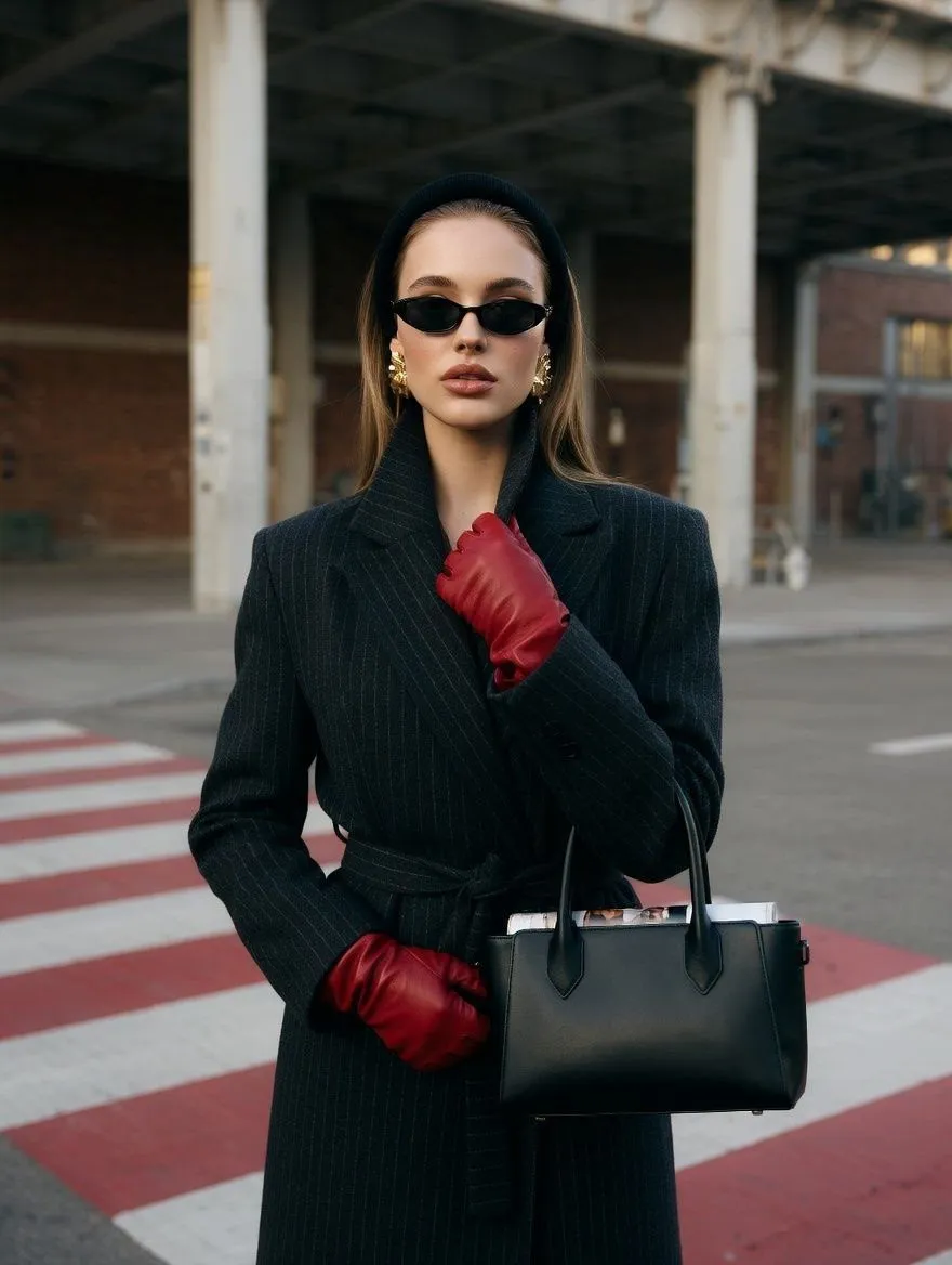 Sunglasses And Earrings With Coat