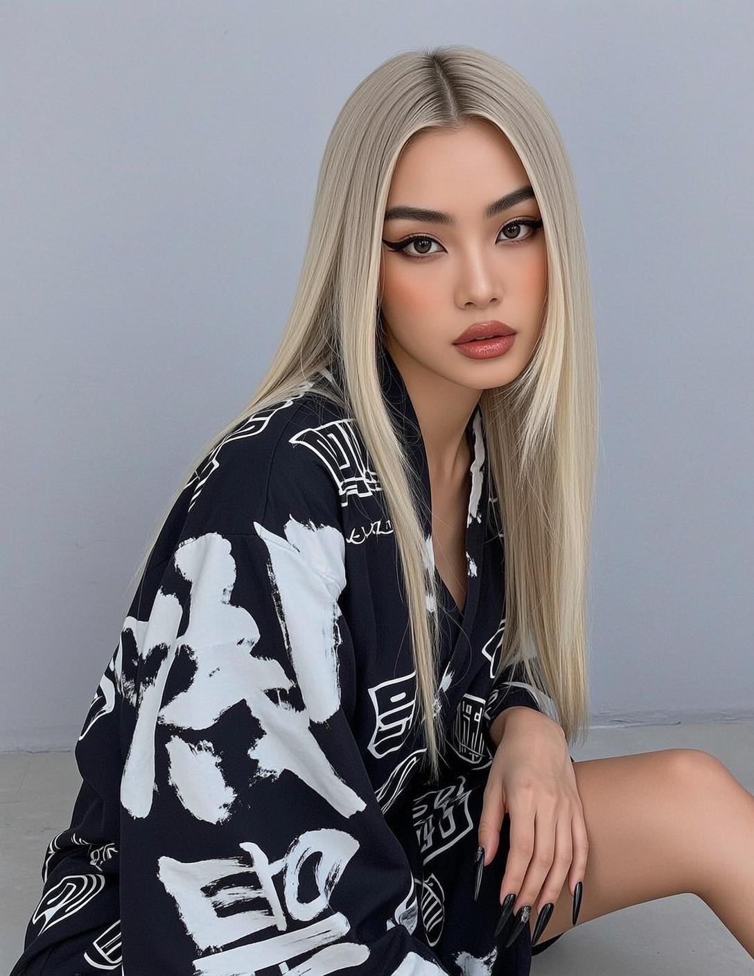 White Kimono Jacket and Black Shorts on Interior