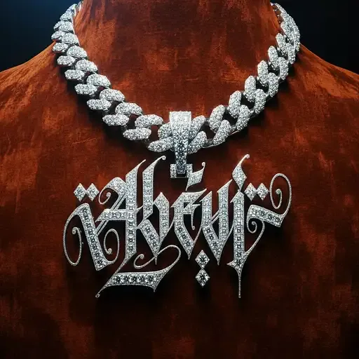 Create Presentation With Big Bling Bling Necklace With This Logo