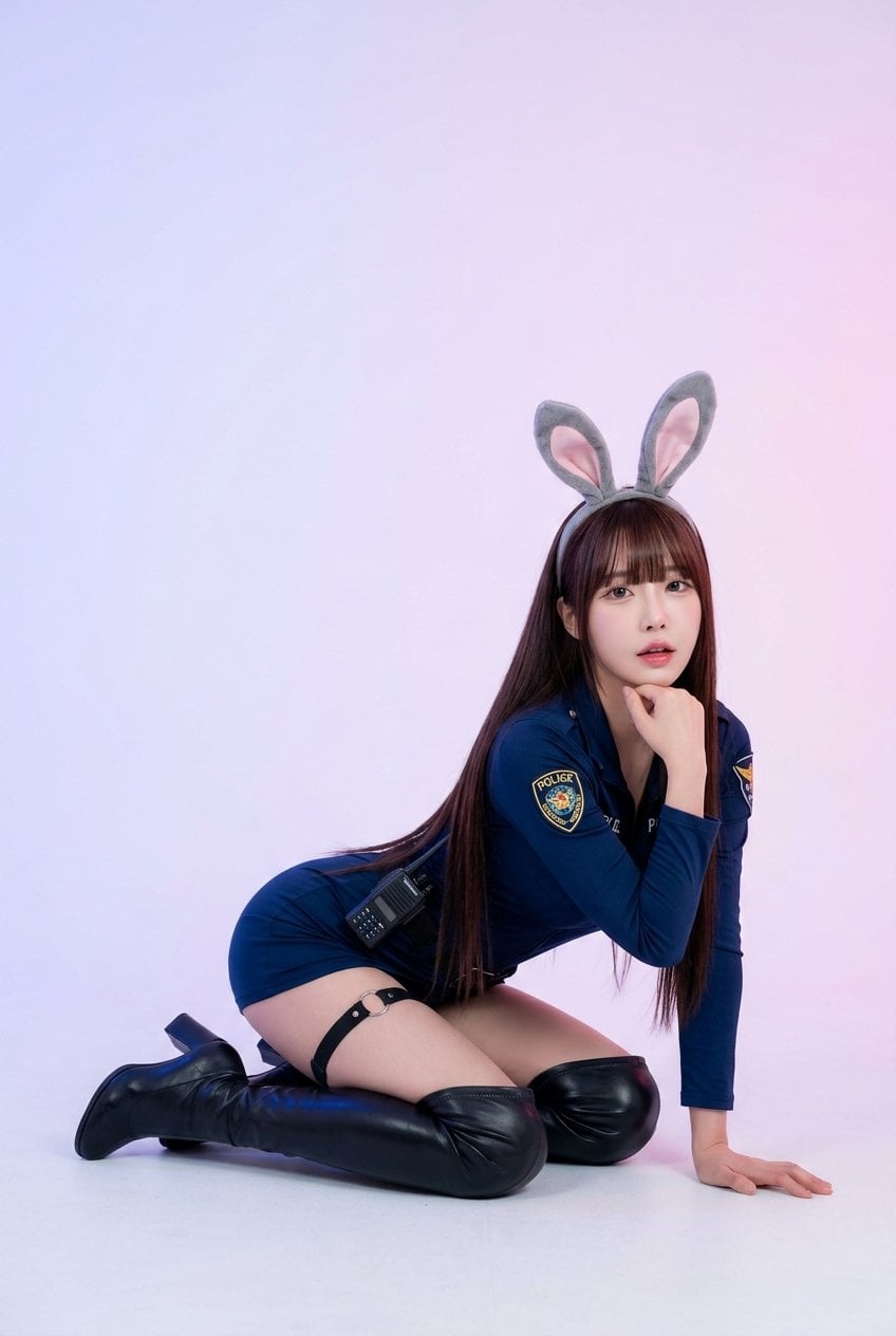 Korean Influencer Police Uniform Studio