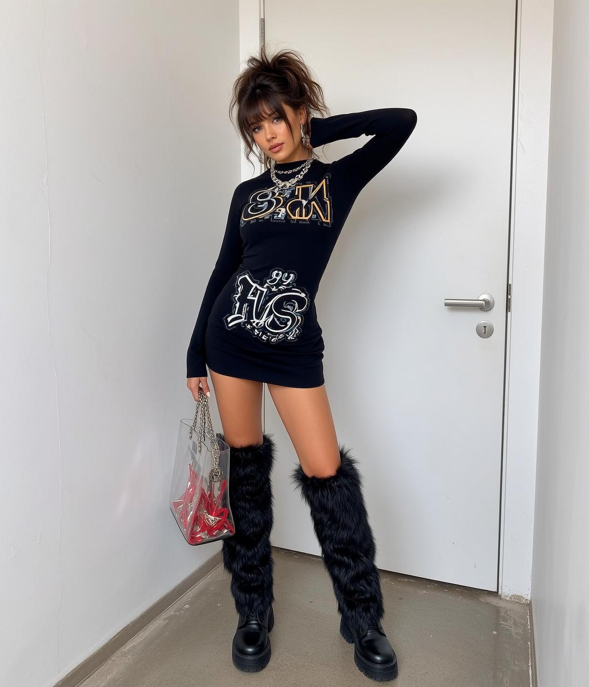 Fuzzy Leg Warmers Platform Boots