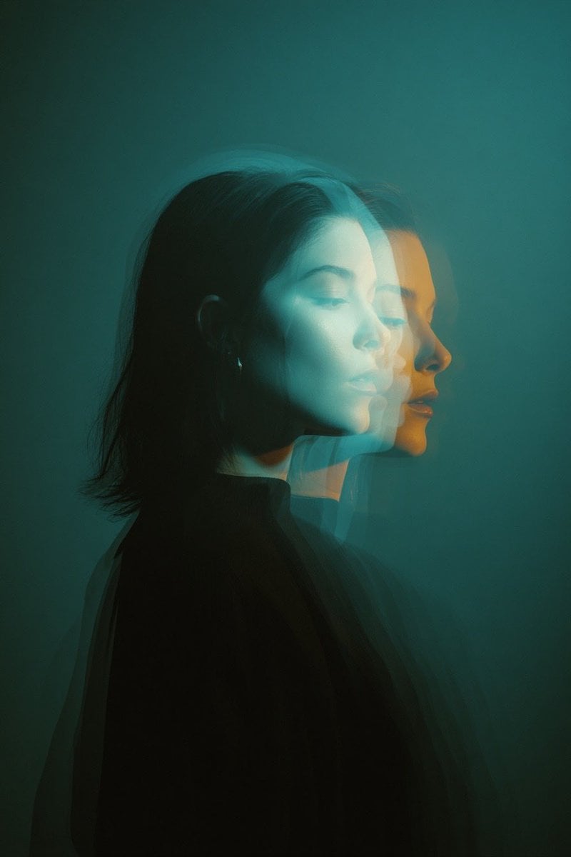 Cinematic Double Exposure Portrait Moody Lighting