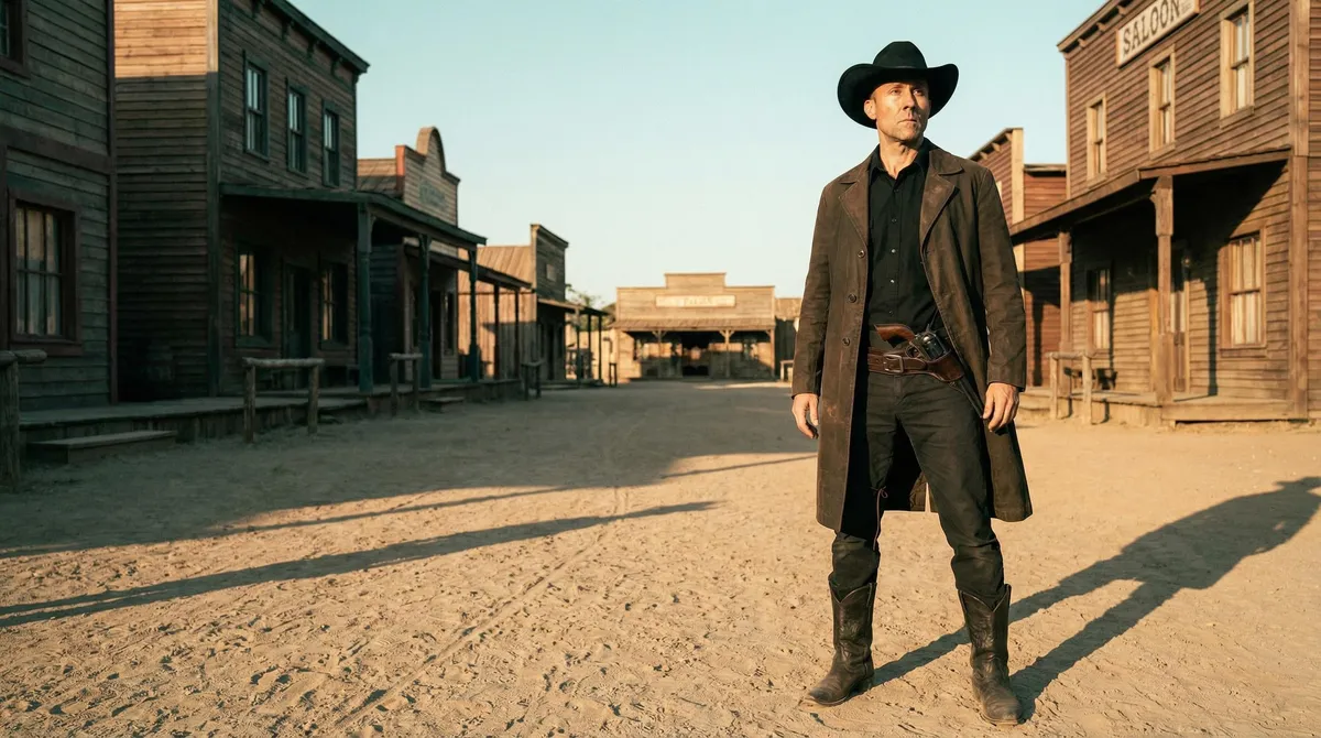 Wild West Cowboy Face Off Golden Hour