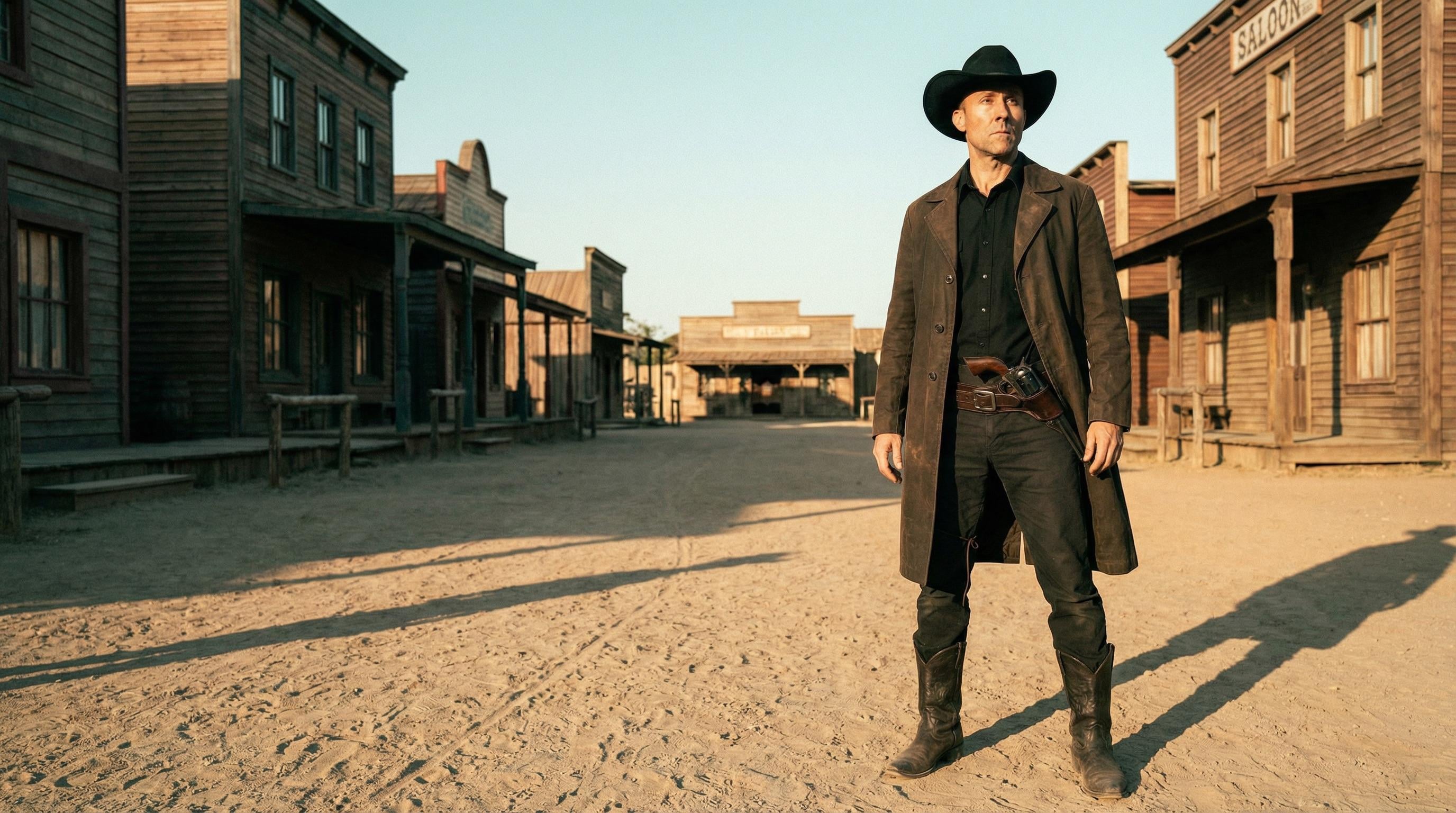 Wild West Cowboy Face Off Golden Hour
