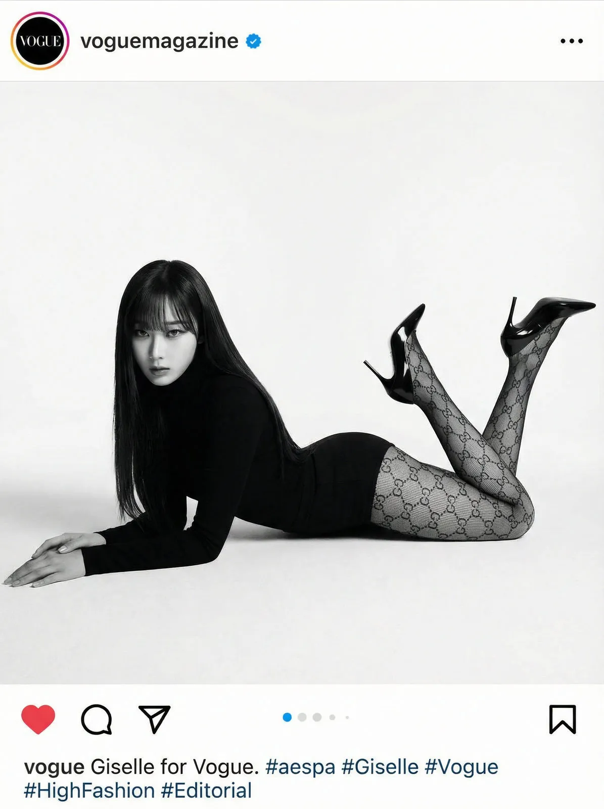 Patterned Hosiery Editorial Pose