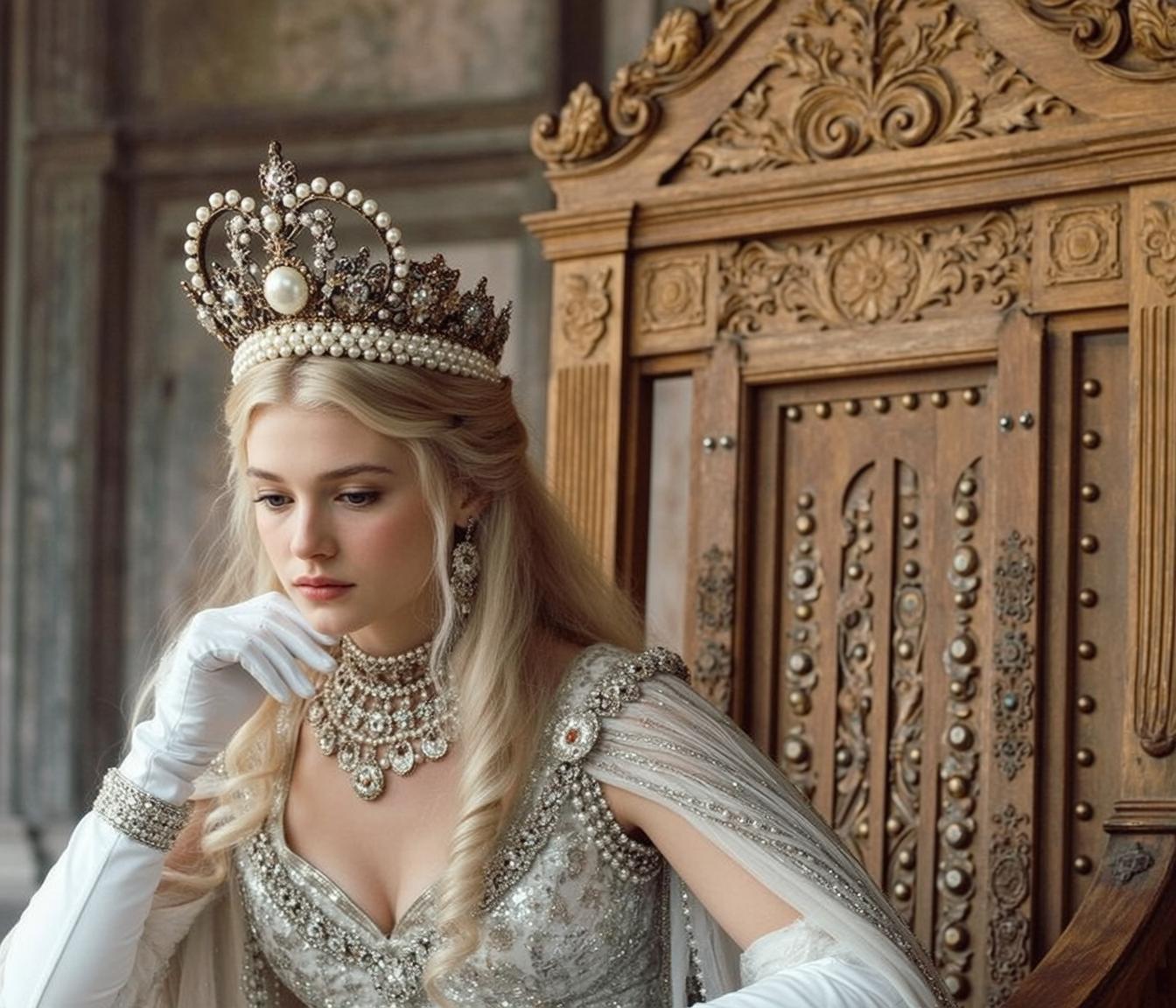 Sparkling Silver Gown Throne