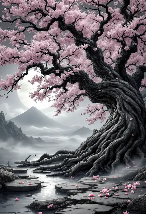 Ancient Gnarled Sakura Tree