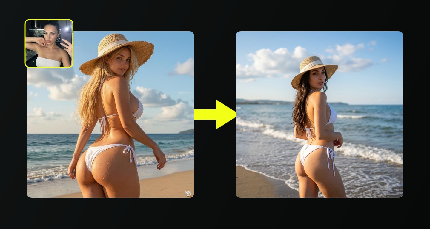 Lily remix walkthrough for White Bikini Straw Hat On Beach