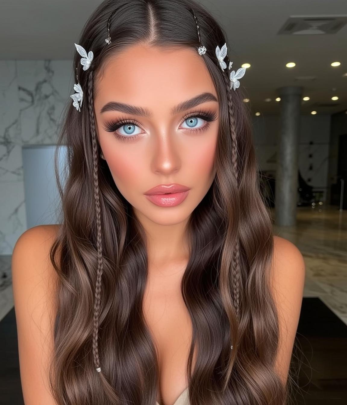 Makeup Posed Close-up Facing Directly Towards Neutral