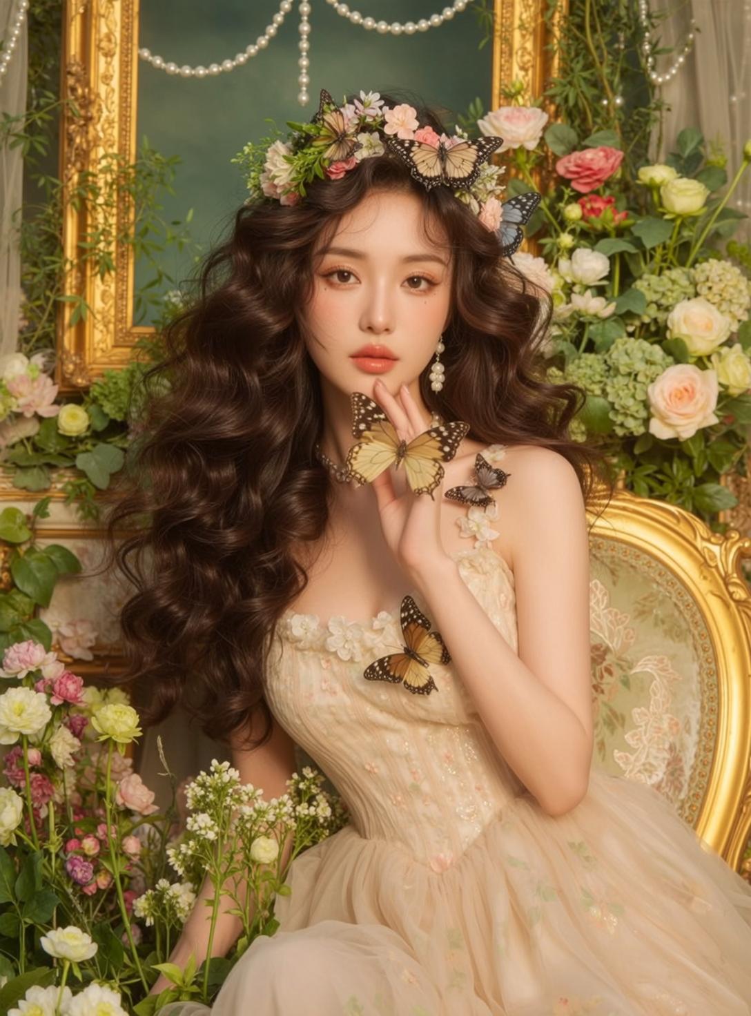 Fairycore Young Long Wavy Dark Brown Hair