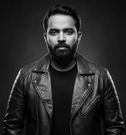 Black And White Photography Fashion Editorial Darkhaired Man Leather Jacket