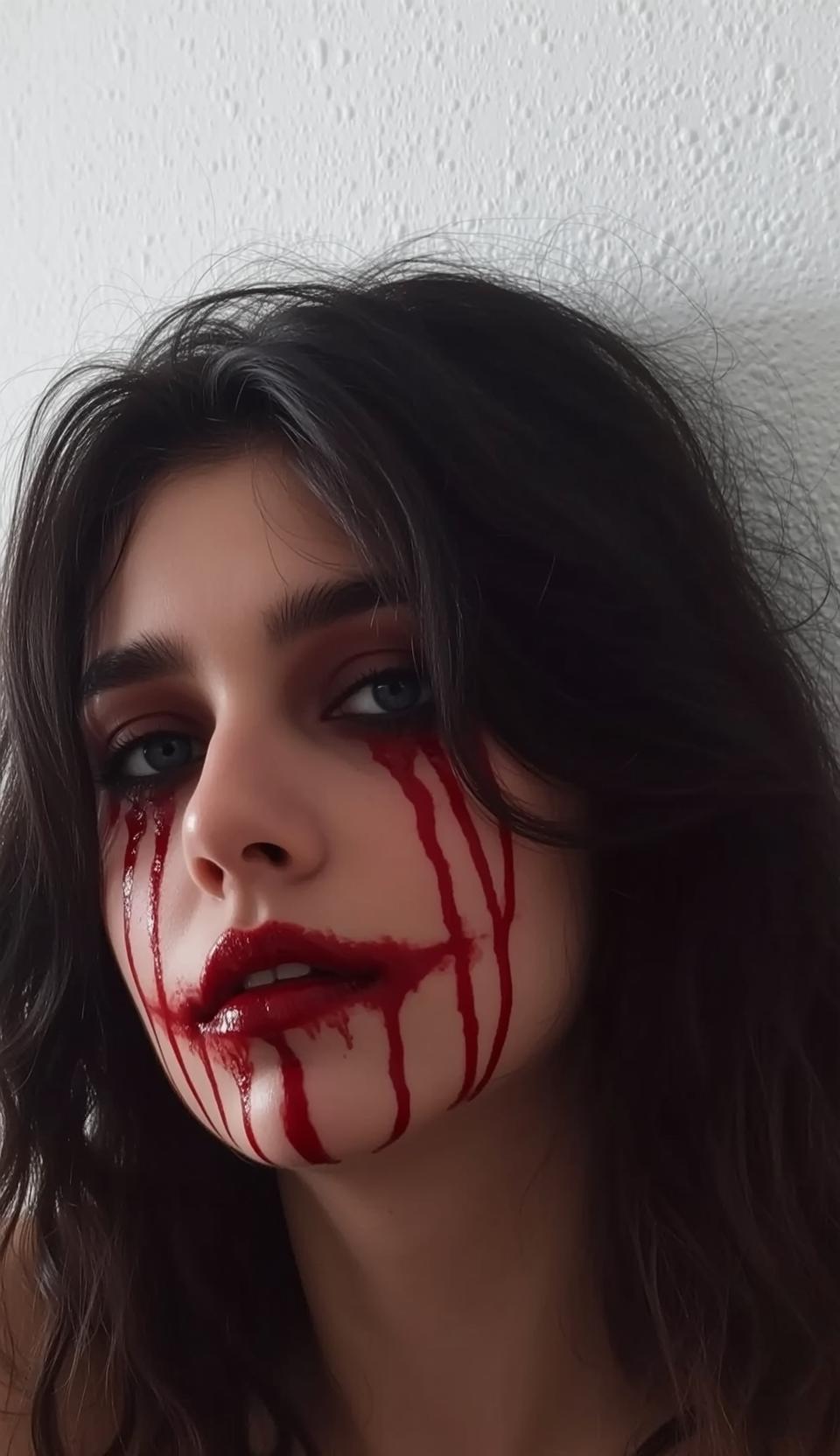Dripping Lip Horror Portrait