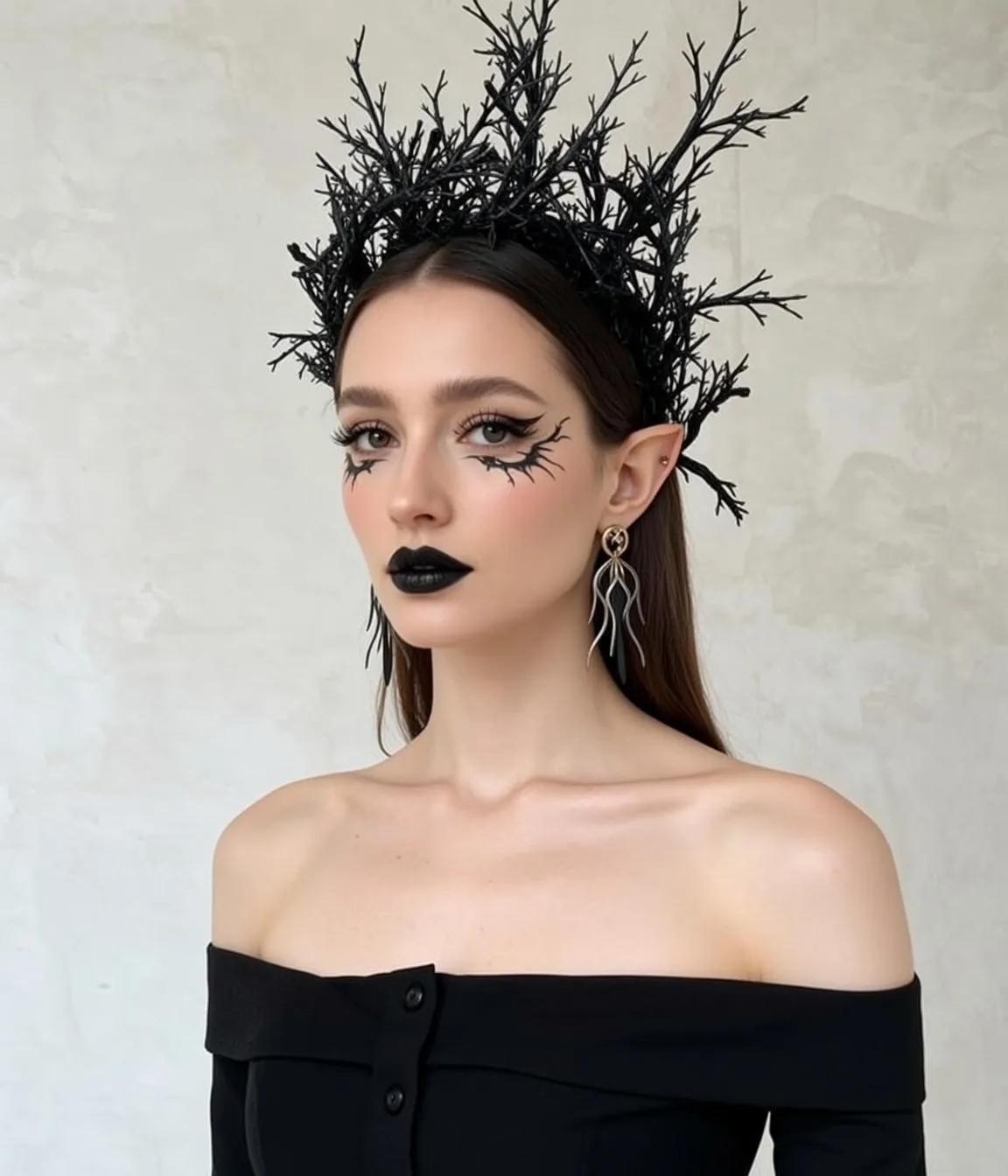Halloween Makeup Young Long Dark Brown Fair