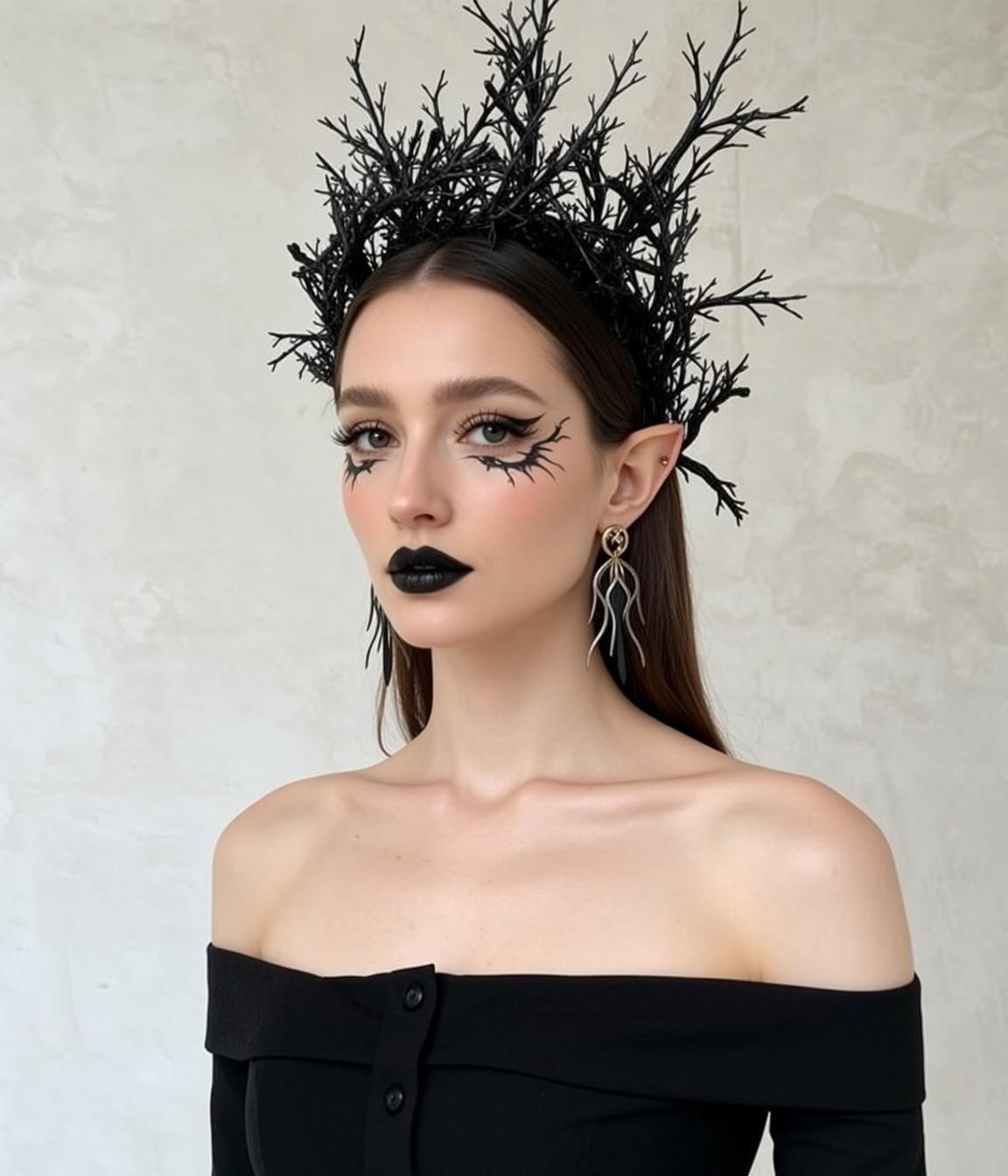 Halloween Makeup Young Long Dark Brown Fair