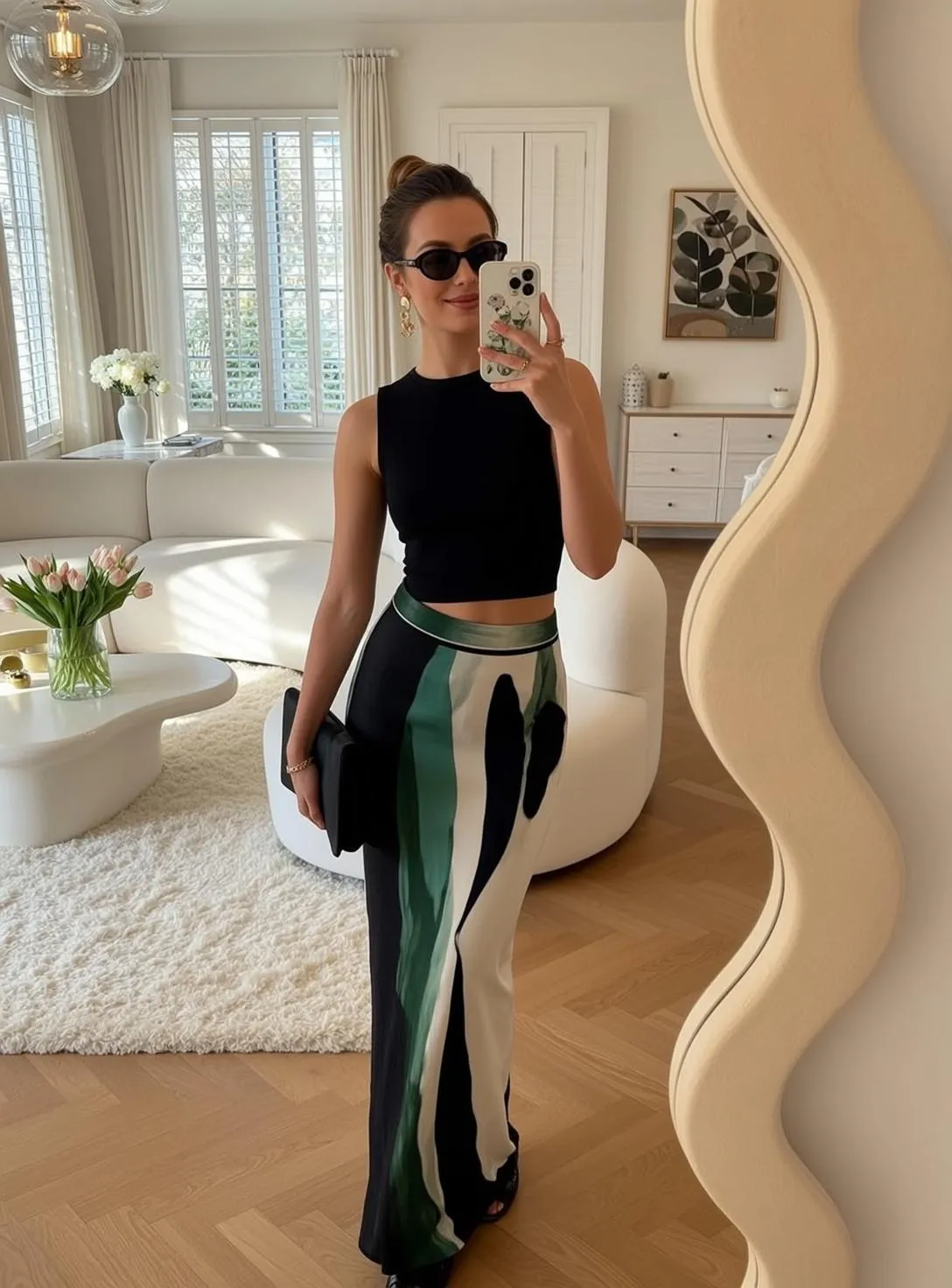 Sunglasses Earrings And Bracelets In Selfie Portrait