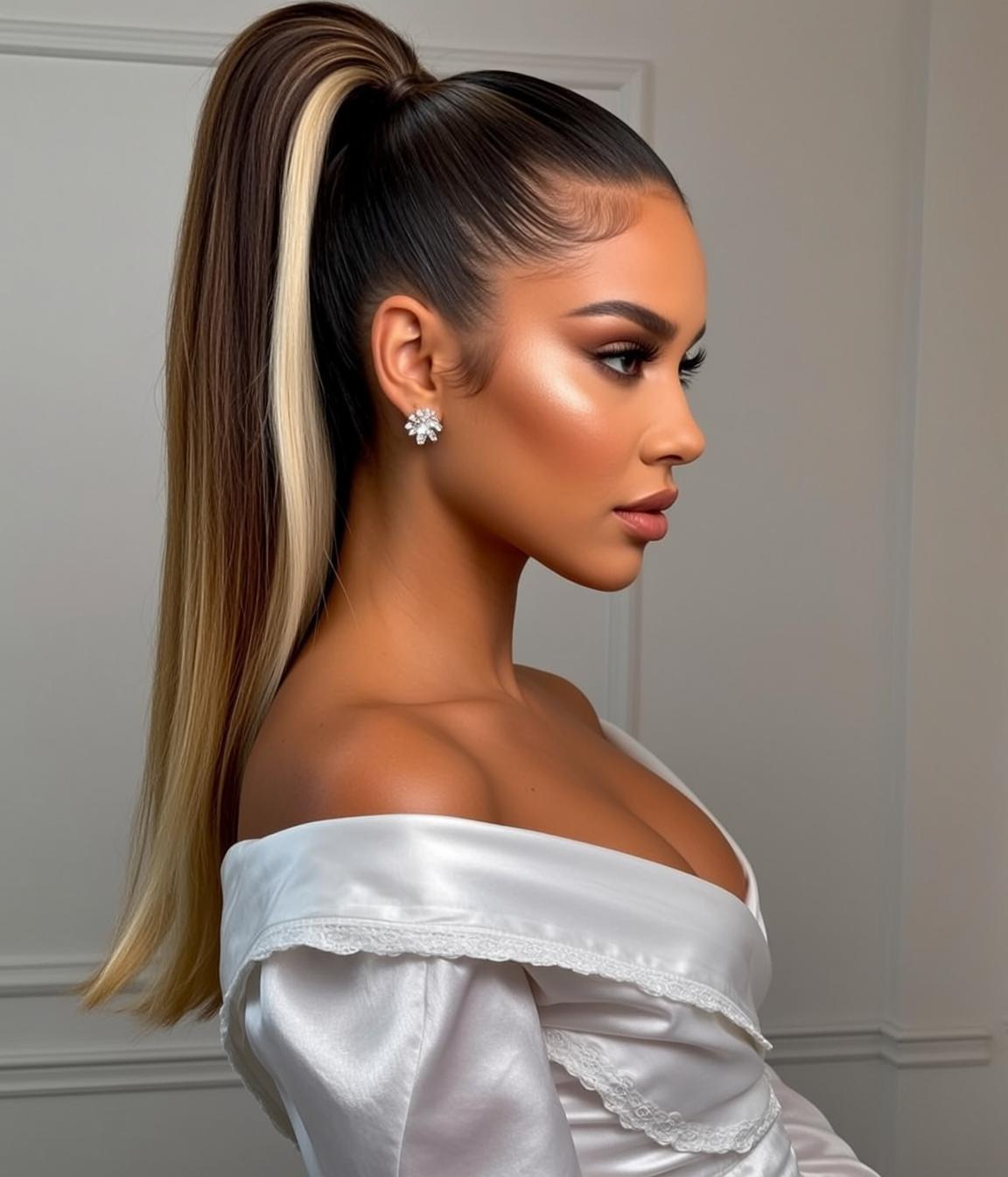 Makeup Photorealistic Beautiful Young Profile Her Head