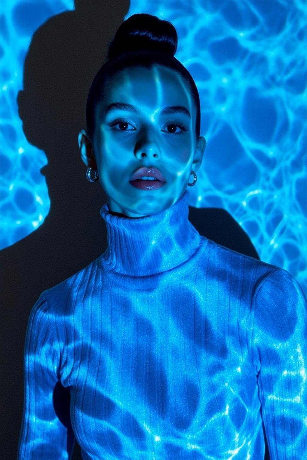 Blue Turtleneck Water Ripple Backdrop