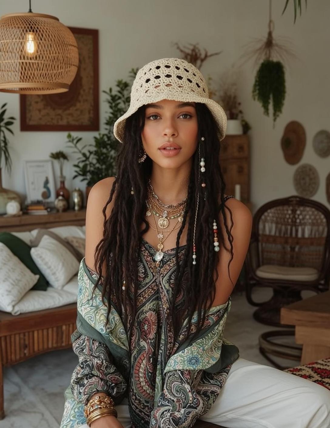 Bohemian Living Room Dreadlocks Tank Top