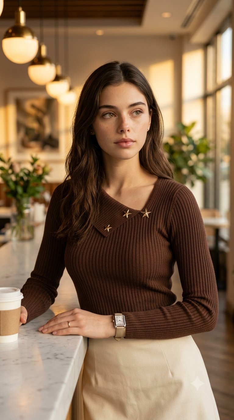 Long Sleeved At Marble Counter