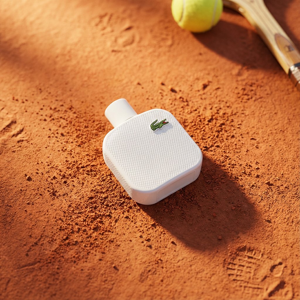 A high-end product elegantly arranged on a textured surface with natural sunlight casting realistic shadows.