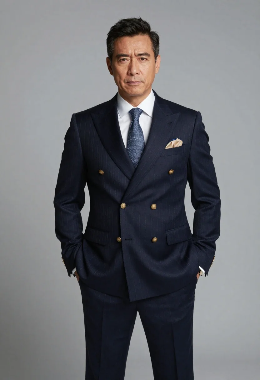 Professional Portrait Confident Middle-aged Man With Short Dark Hair And reference photo