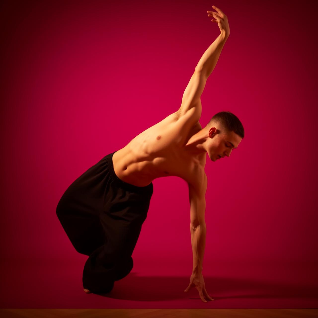 Young Muscular Physique Short Dark Buzz Cut