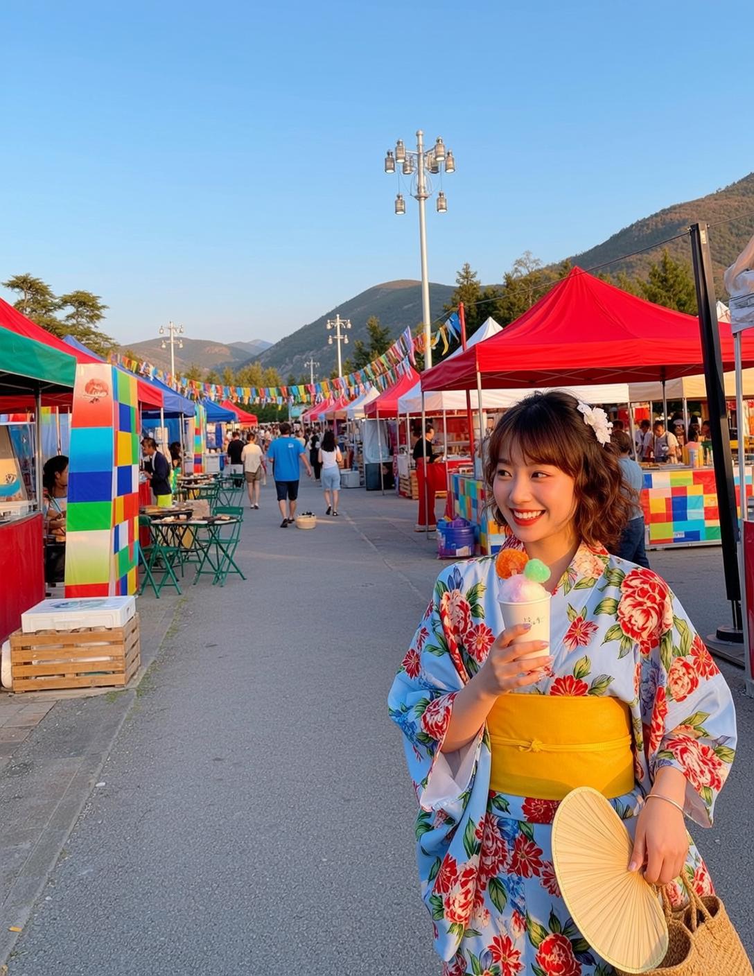 Explore Young Stands Vibrant Outdoor Market Holding