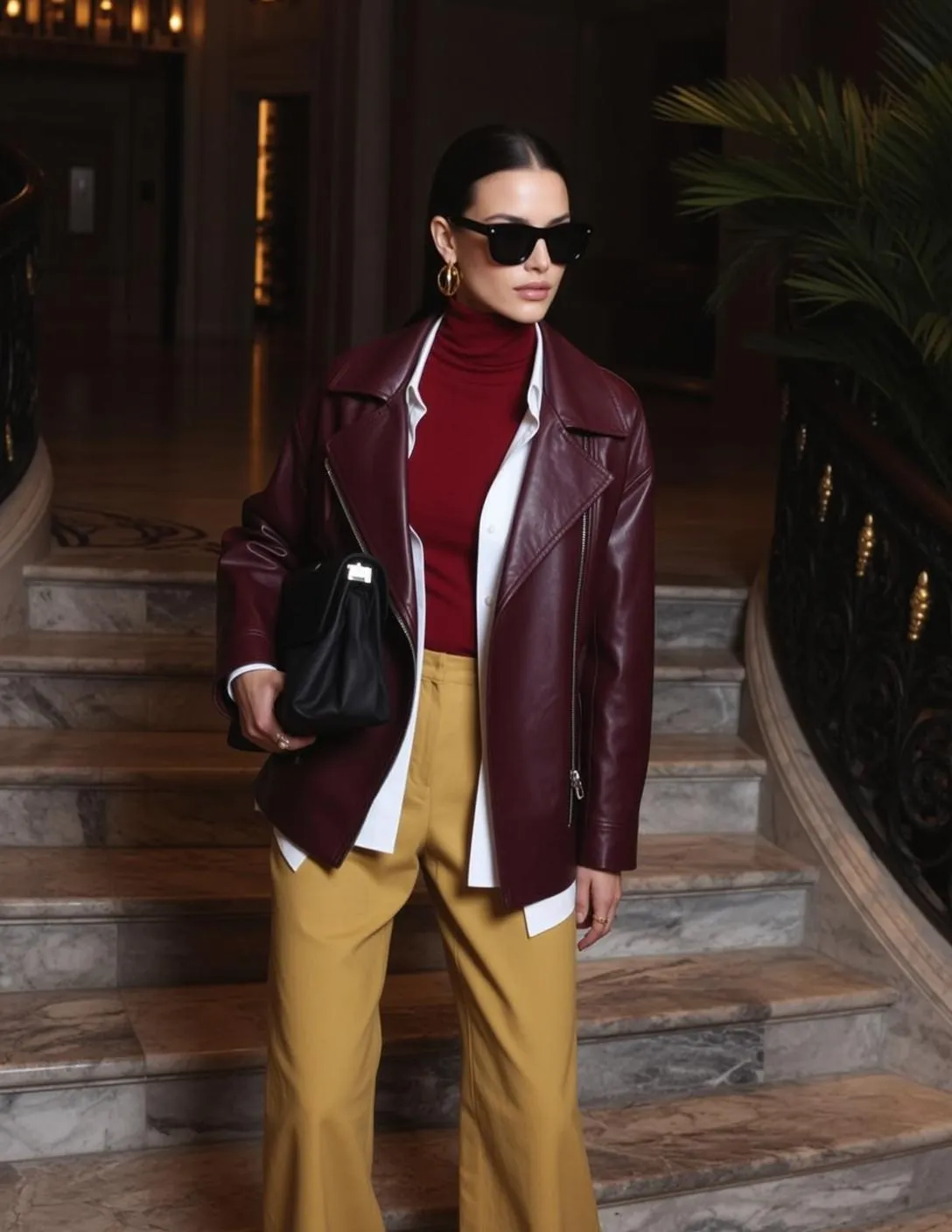 Sunglasses And Earrings And Rings In Staircase