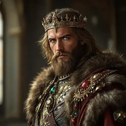 Young Strong King Portrait