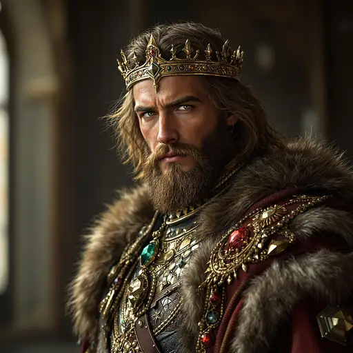 Young Strong King Portrait