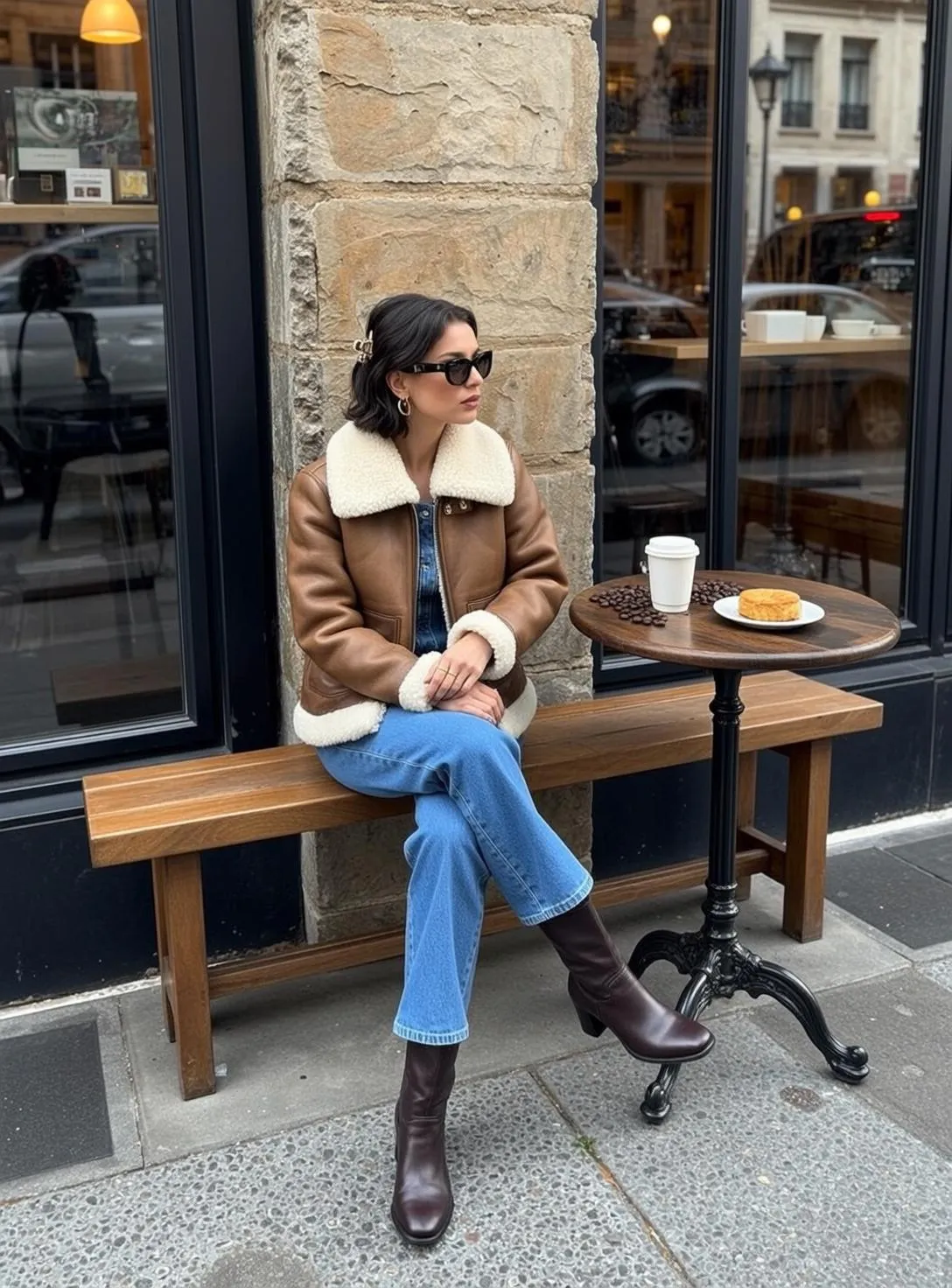 Sunglasses And Earrings And Rings Outside A Cafe
