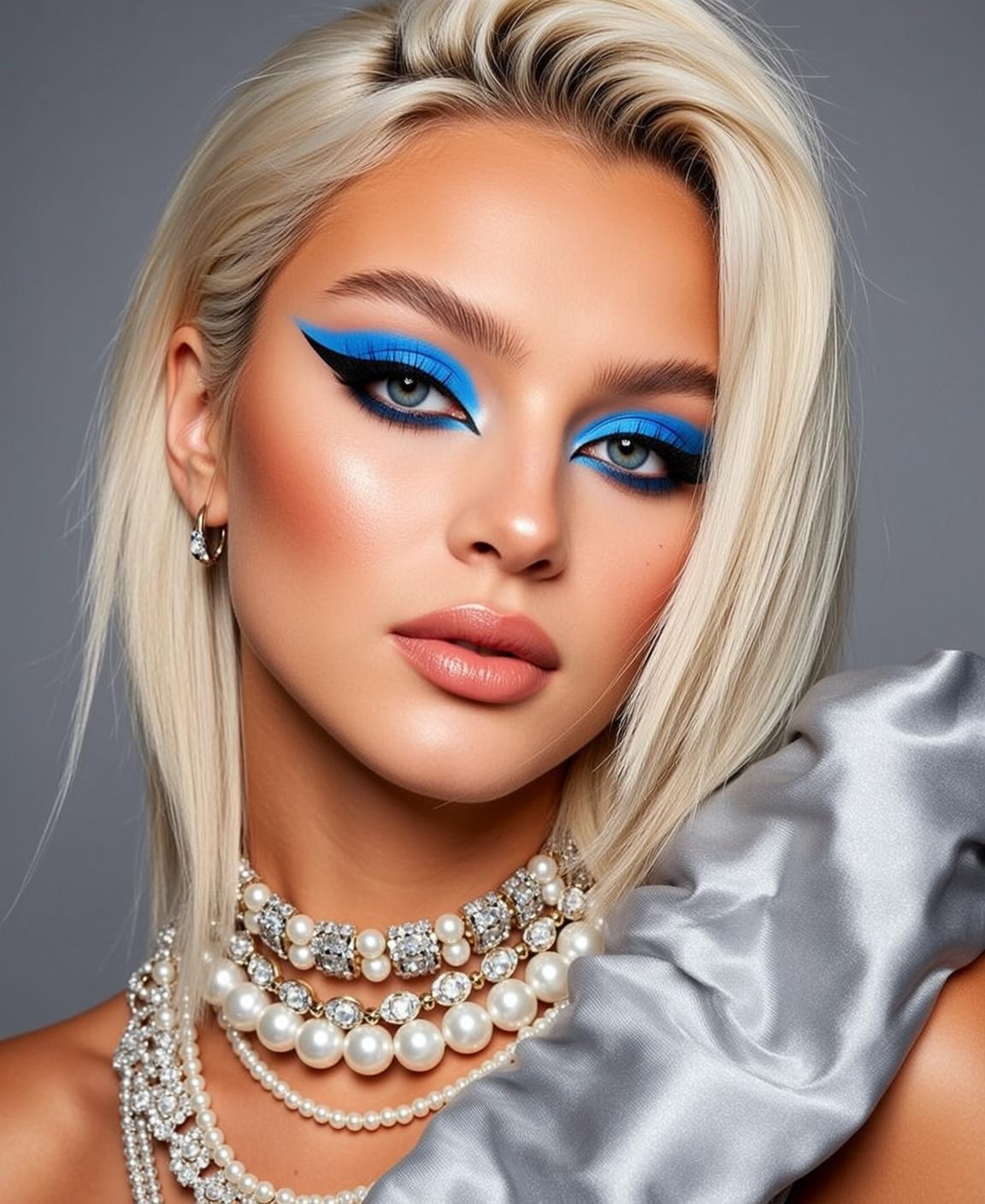 Pearl Necklace Satin Sleeve Portrait