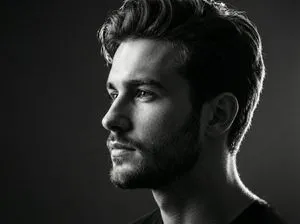 Black And White Side Profile Portrait