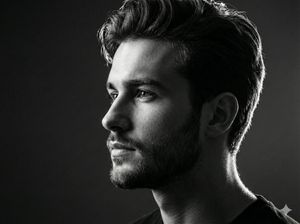 Black And White Side Profile Portrait