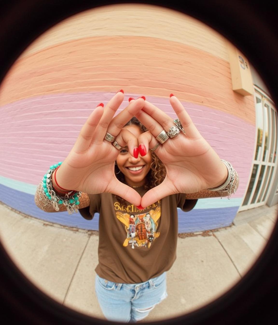 Heart Hands Mural Smile Portrait