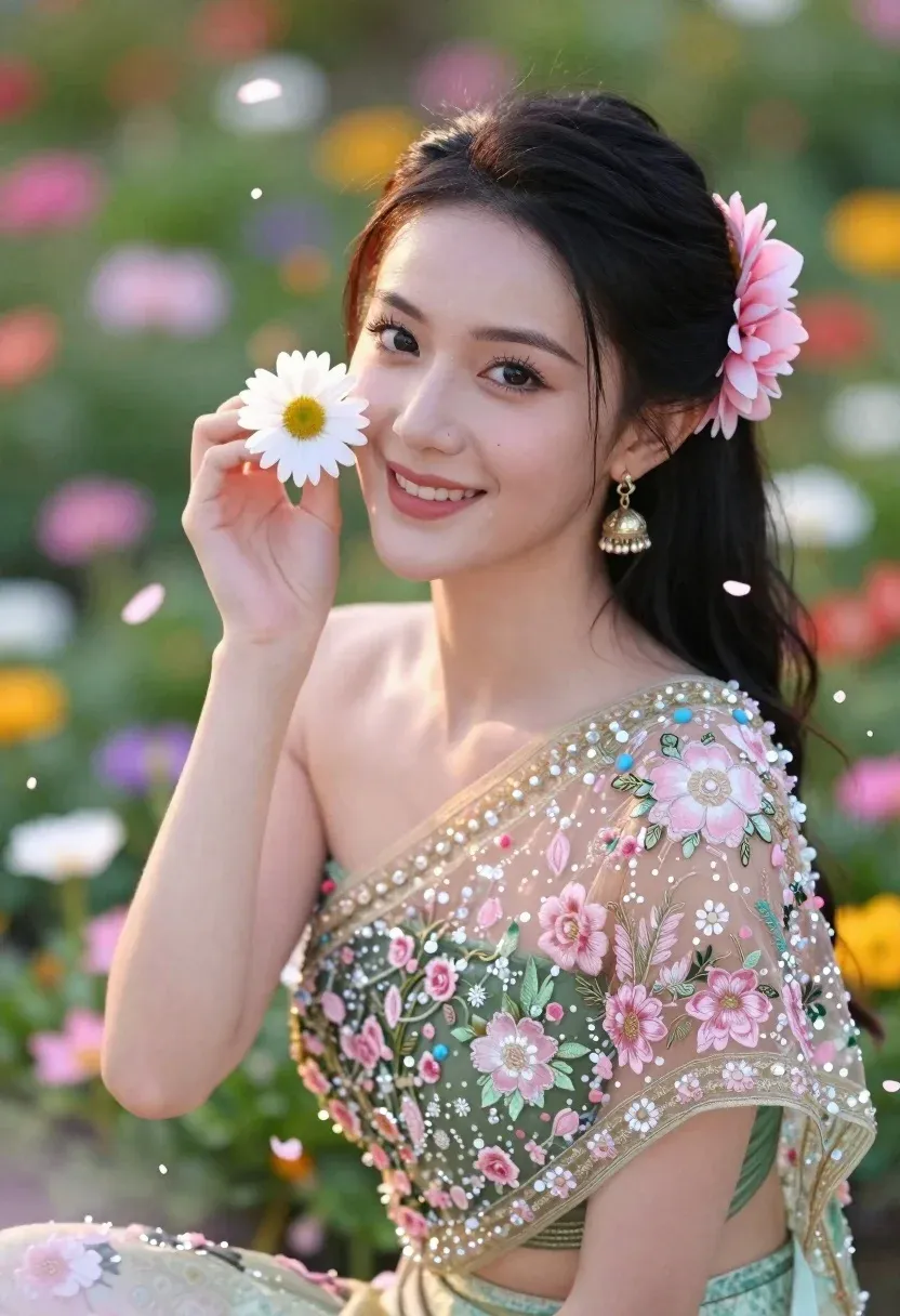 Piercings And Earrings With Gown